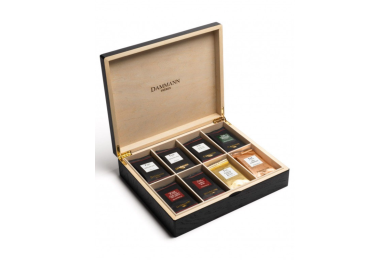 Coffret à Thés en bois noir 48 sachets cristal suremballés Dammann