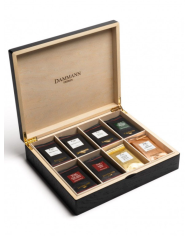 Coffret à Thés en bois noir 48 sachets cristal suremballés Dammann