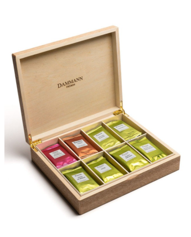 Coffret à Infusions en bois clair 48 sachets cristal suremballés Dammann