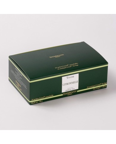 Infusion Cristal Dammann boîte de 24 sachets suremballés Citronnelle