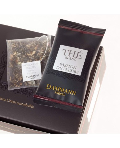Thé cristal Dammann boîte de 24 sachets suremballés Passion de Fleurs