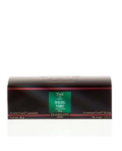 Thé cristal Dammann boîte de 24 sachets suremballés Soleil Vert
