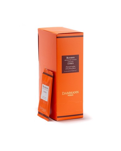 Infusion Cristal Dammann boîte de 24 sachets suremballés Rooibos citrus