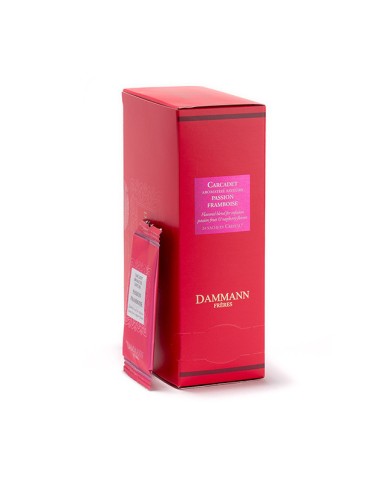 Infusion Cristal Dammann boîte de 24 sachets suremballés Carcadet Passion Framboise