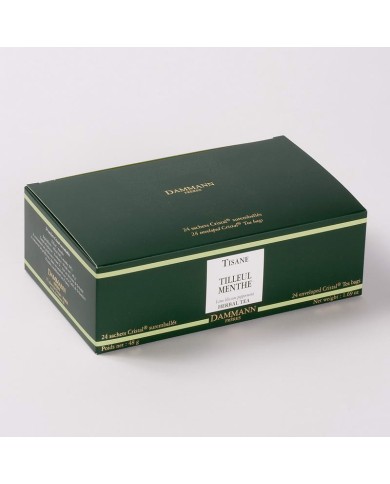 Infusion Cristal Dammann boîte de 24 sachets suremballés Tilleul Menthe